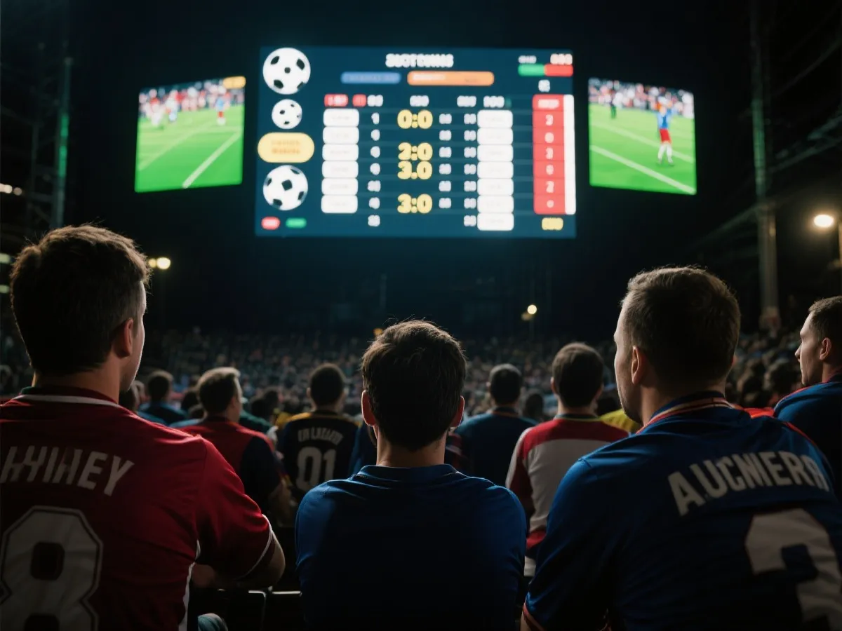 球迷追蹤賽程與比分示意圖